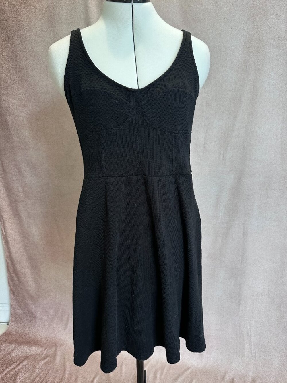 Universal Thread Corset Knit Black Dress, L